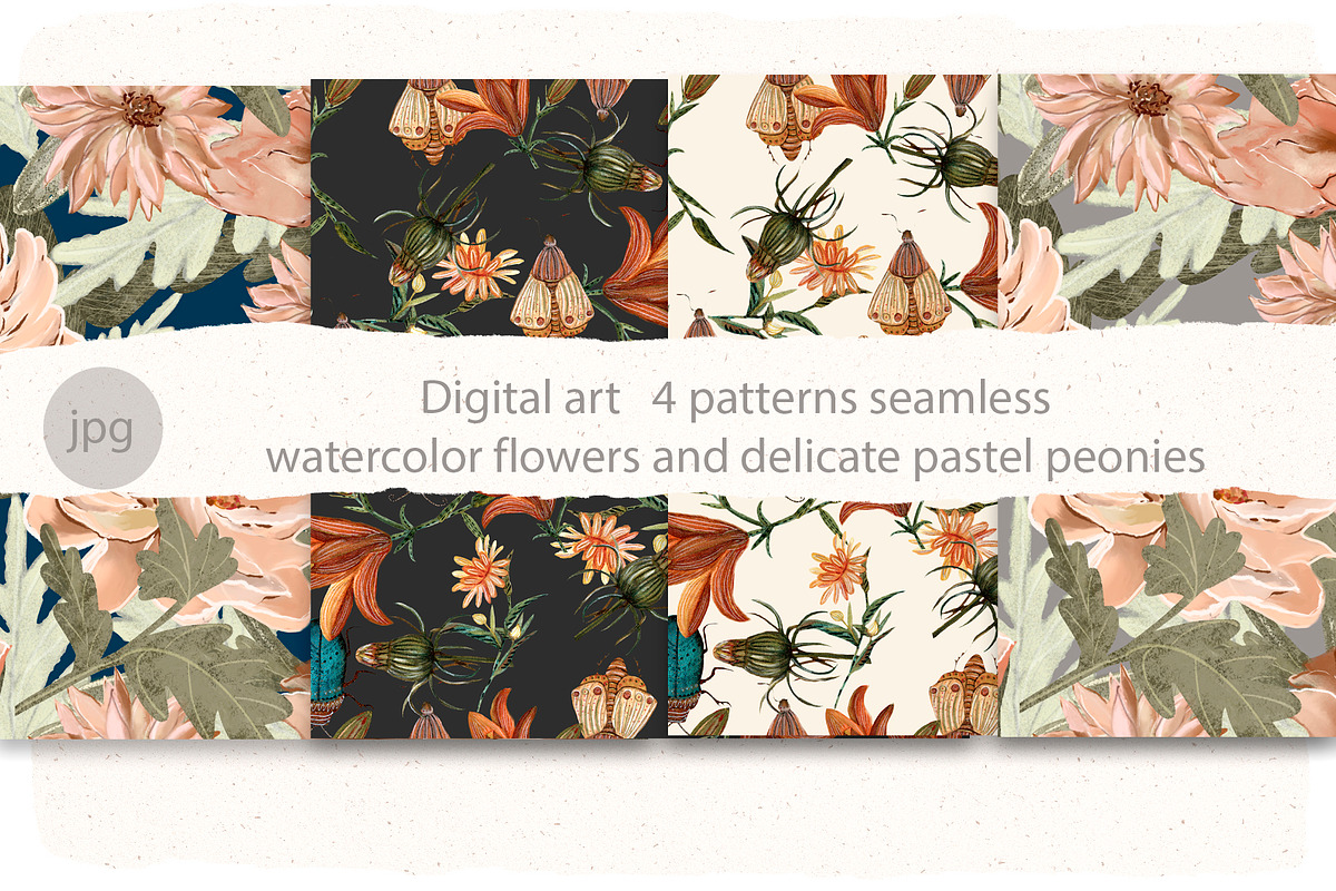 pattern flowers, a Pattern Graphic by JuliaFast (Photo 1 of 2)