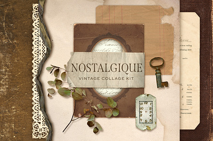 Nostalgique Vintage Collage Kit, an Object Graphic by Eclectic Anthology