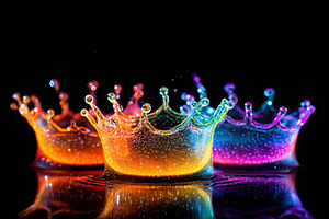 Neon liquid crown splashes, an Abstract Photo by AlyaAnd