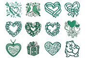 Whimsical Valentine Clipart, an Illustration by DreamArtGraphic (Thumbnail 2 of 4)