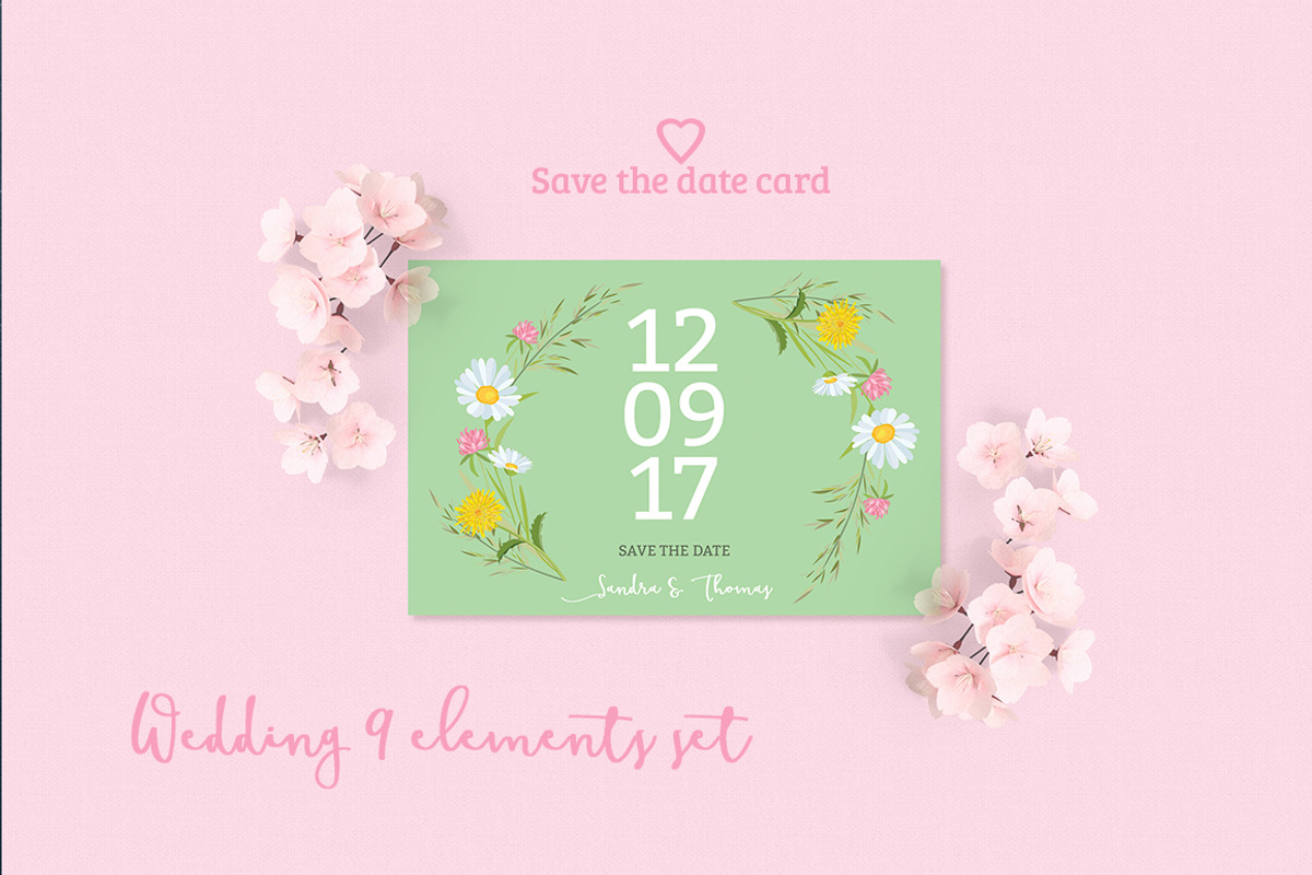 Summer Wedding Invitation Set, an Invitation Template by land art (Photo 3 of 9)