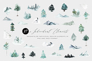 Mountain & Trees Forest Illustration, a Texture Illustration by WalaPalette (Thumbnail 3 of 6)
