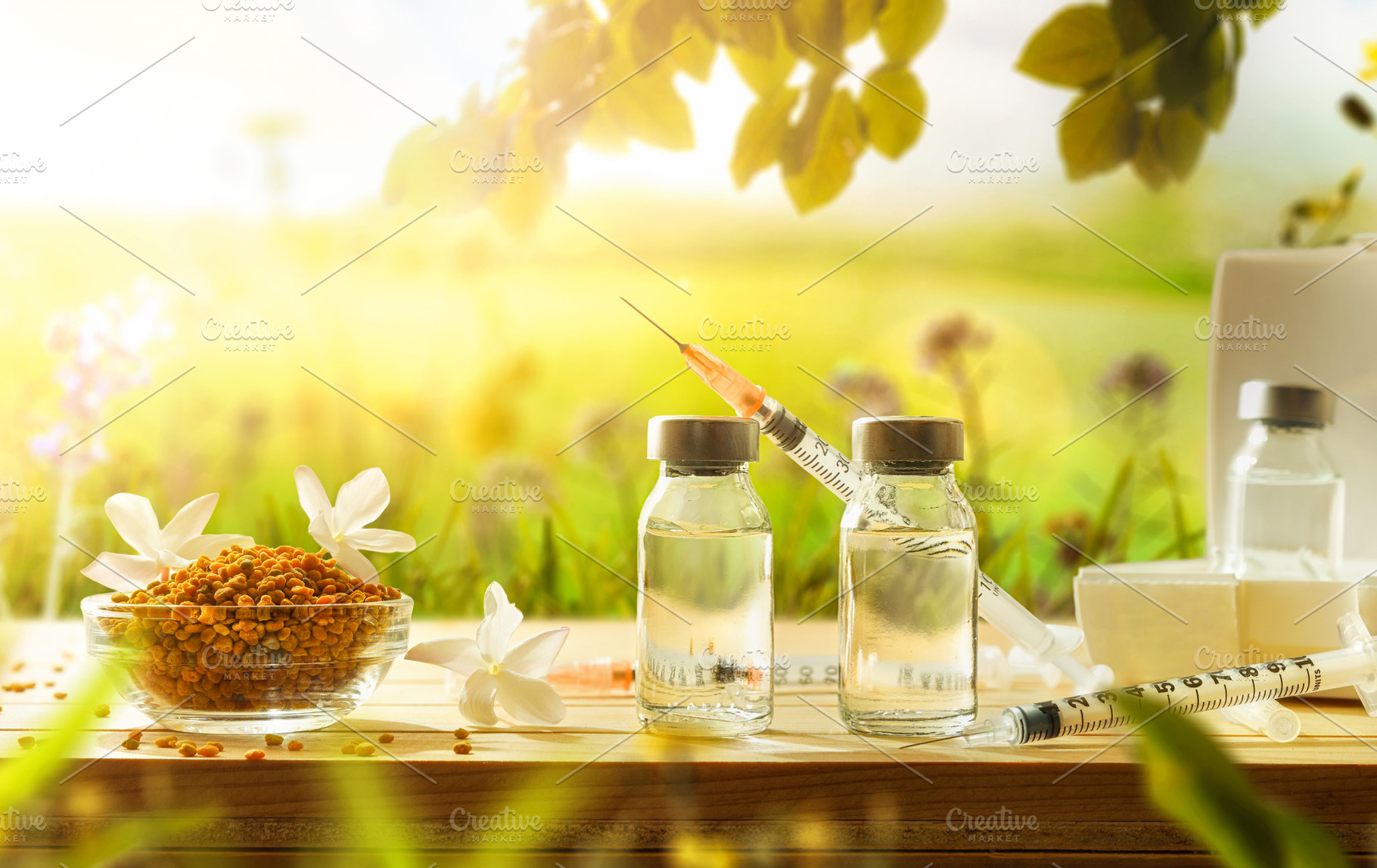 Concept of vaccination against seasonal allergic rhinitis caused, a Health & Medical Photo by Davizro's Market