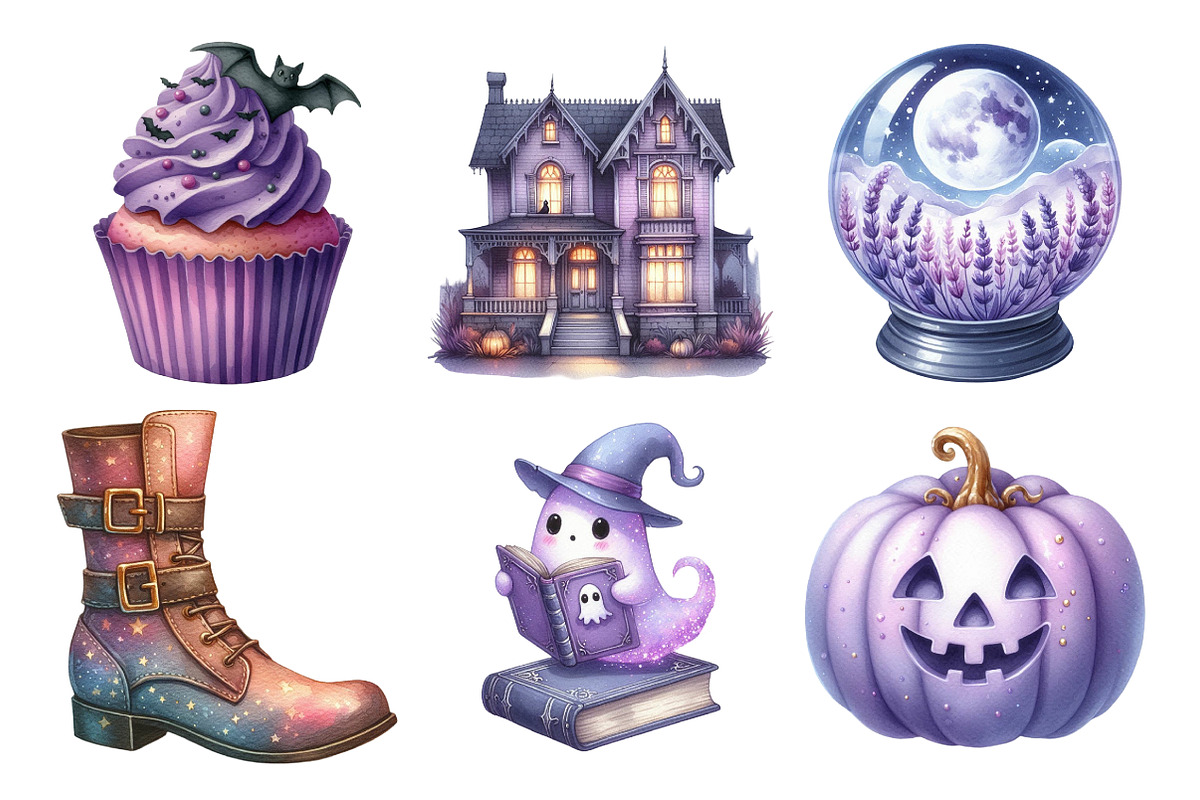 Lavender Halloween Clipart, an Illustration by Daily.Designs (Photo 3 of 5)