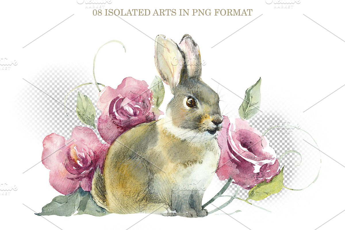 Watercolor Bunnies, an Animal Illustration by Budogoshch (Photo 3 of 4)
