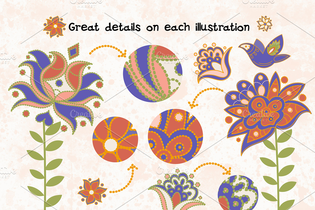 FOLK DECOR Seamless Pattern Set, a Pattern Graphic by FARAWAYKINGDOM (Photo 7 of 10)