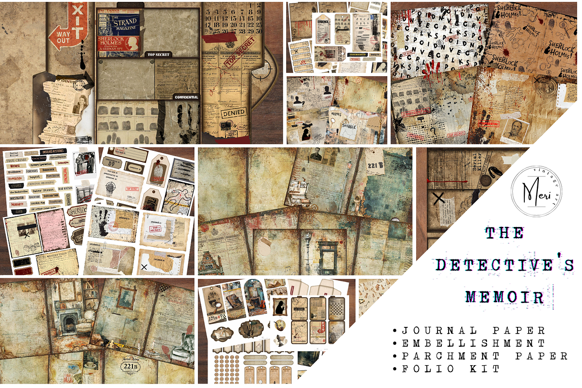 The Detective's Memoir junk journal, a Decorative Illustration by meribela (Photo 2 of 16)