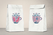 8 pink folk flower in cup print, a Decorative Illustration by ARTOZEN DIGITAL (Thumbnail 6 of 10)