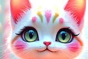Whimsical Candy Cat, an Animal Illustration by Sharon Schwalbe (Thumbnail 1 of 2)