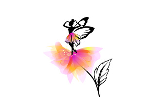 Fairy butterfly on a pink flower, an Object Illustration by Nenahliadava Design