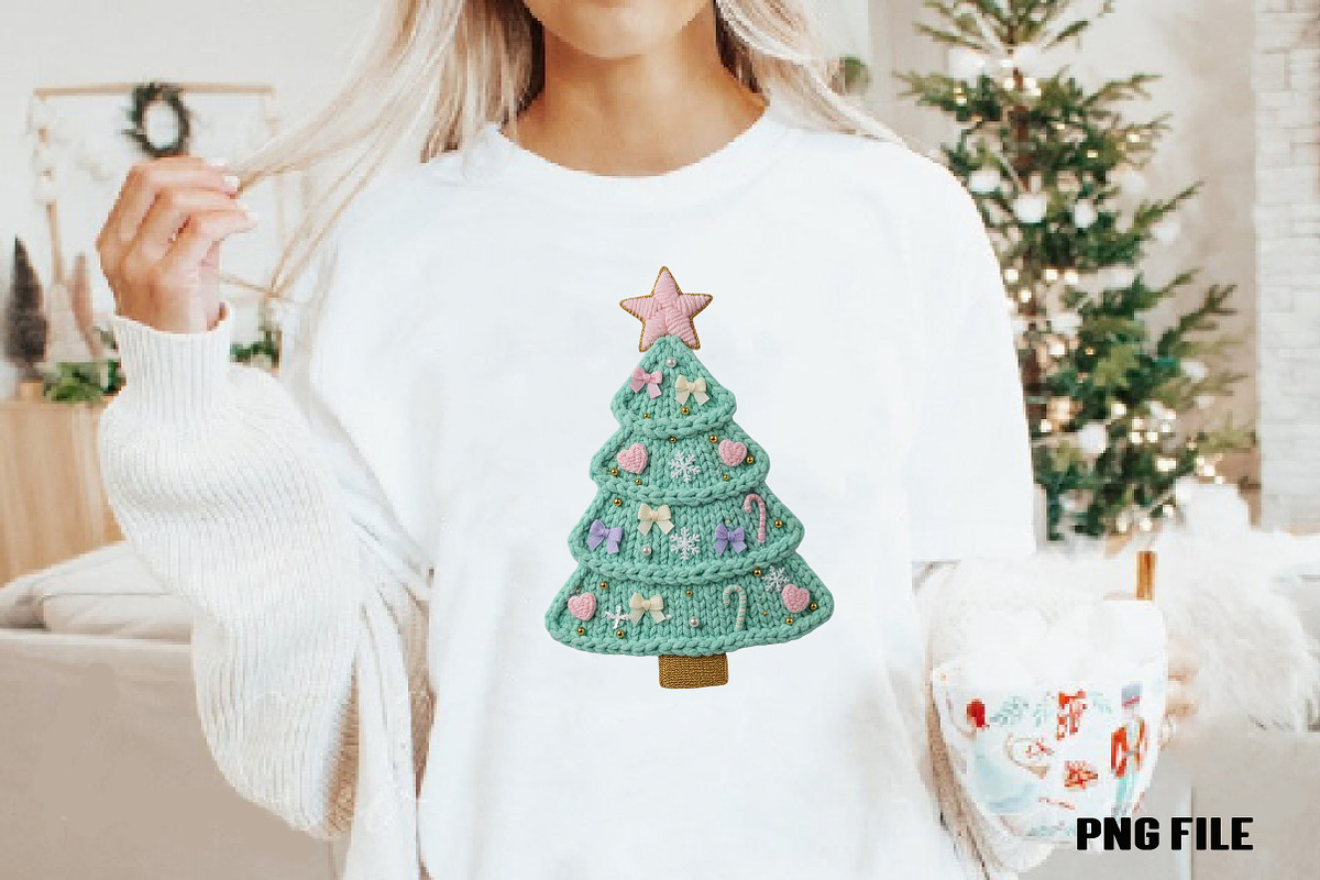 Coquette Crochet Yarn Christmas Tree, an Illustration by DreamCafeArt (Photo 4 of 4)