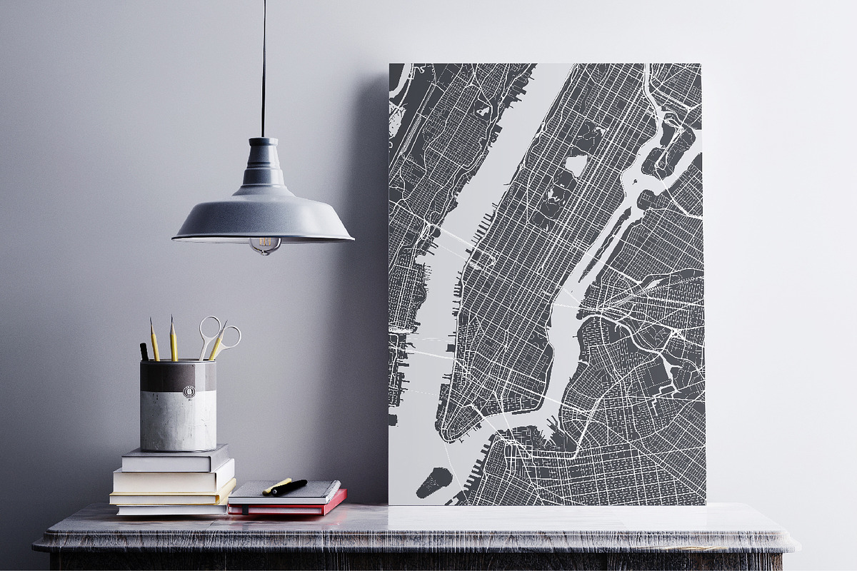 5 maps of USA cities, a Decorative Illustration by MaximGertsen (Photo 9 of 9)