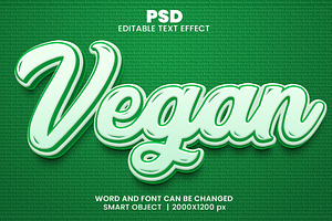 Vegan 3d Editable Text Effect Style