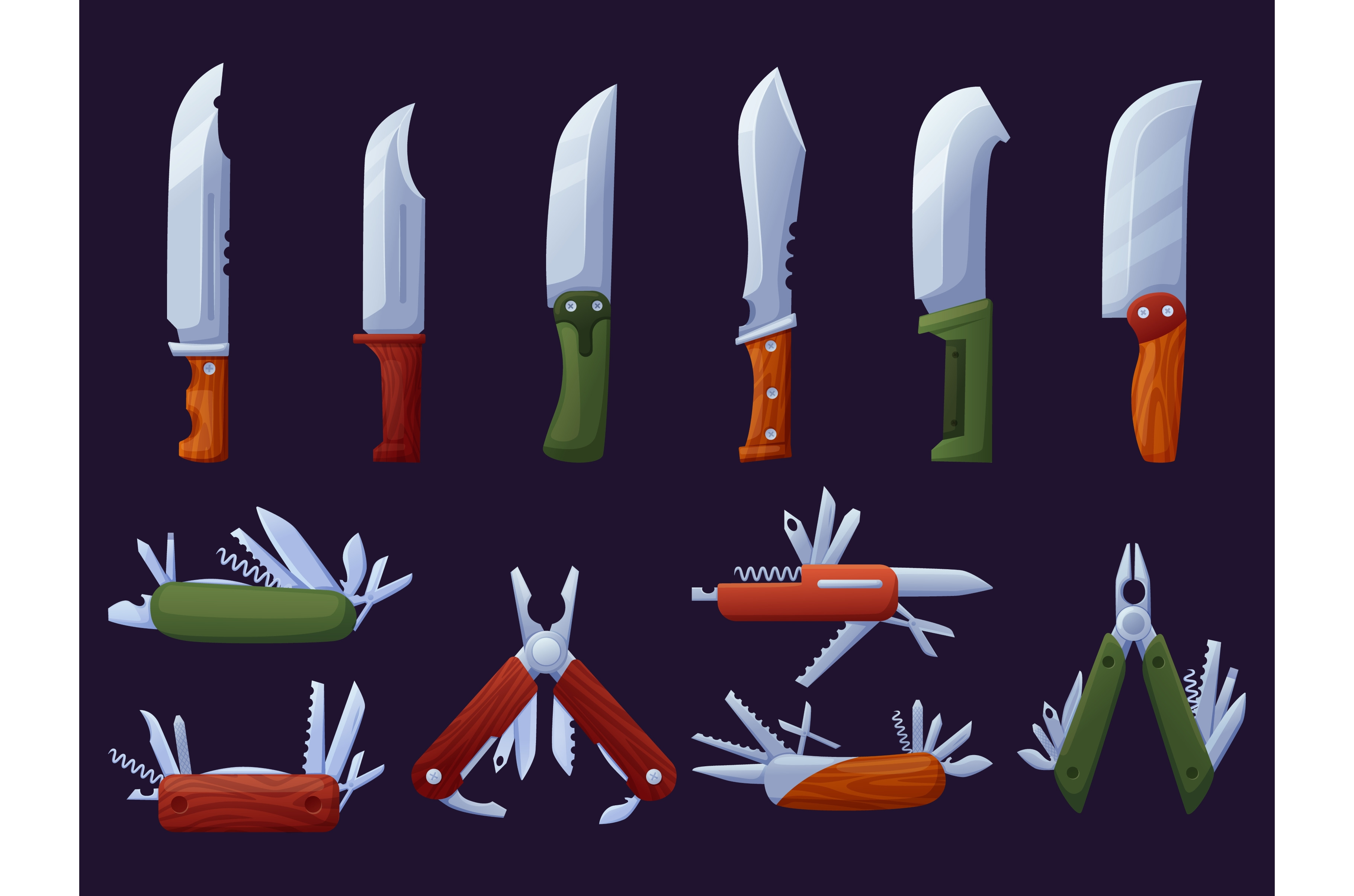 Cartoon different multi tools, an Object Illustration by LadadikArt