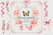 Vintage Garden Borders Frame Bow PNG, an Object Graphic by artinspirestudio (Thumbnail 2 of 6)