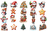 Cute Christmas watercolor clipar, an Illustration by Designworld (Thumbnail 5 of 6)