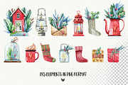 Big Christmas Set, a Decorative Illustration by Watercolor by Tonia Tkach (Thumbnail 2 of 8)