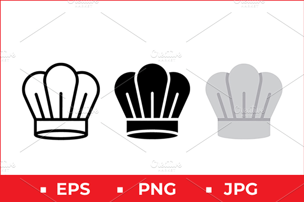 Chef Hat Outline Vector Art, a Solid Icon by Artonix (Photo 1 of 2)