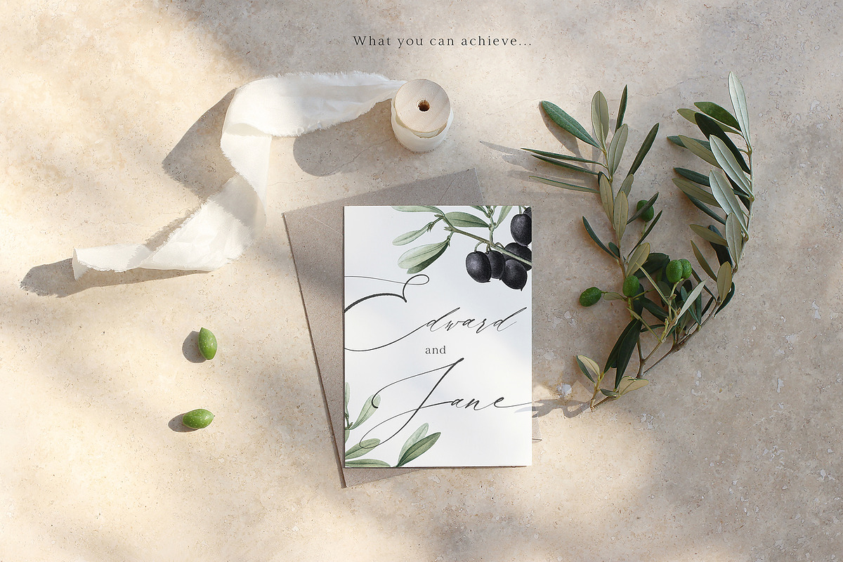 Summer Olive wedding mockups, photos, a Print Template by Tabita's shop (Photo 6 of 8)