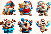 Christmas Funny Santa Clipart, an Illustration by DreamCafeArt (Thumbnail 5 of 8)