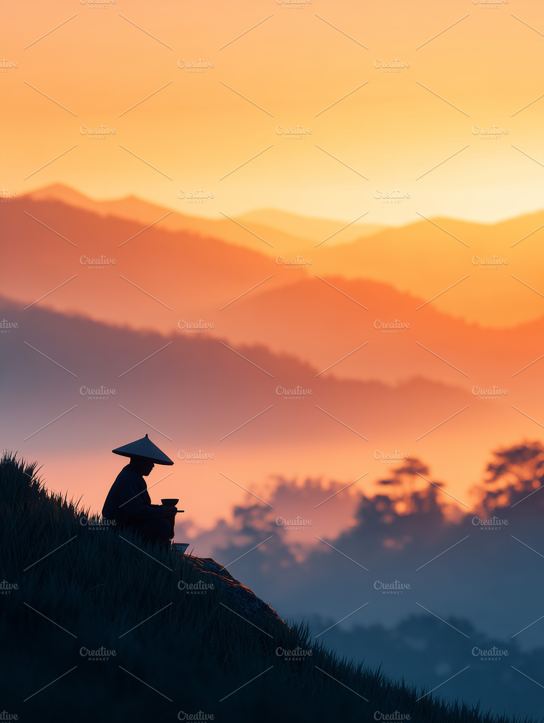 Serene silhouette of a person, a Nature Photo by MistyDay
