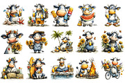 Summer Cow PNG Clipart, a Seasonal Illustration by OK Design (Thumbnail 3 of 6)
