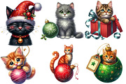 Christmas Ornament and Cat Clipart, an Illustration by DreamArtGraphic (Thumbnail 2 of 5)