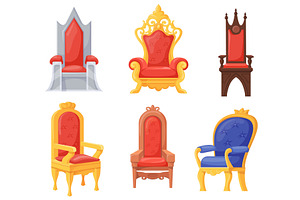 Cartoon royal thrones. King chair, an Object Illustration by Stock-Smart-Start