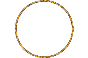Round rope frame isolated on white
