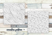Waves (black and white), a Pattern Graphic by Marina Demidova (Thumbnail 3 of 4)