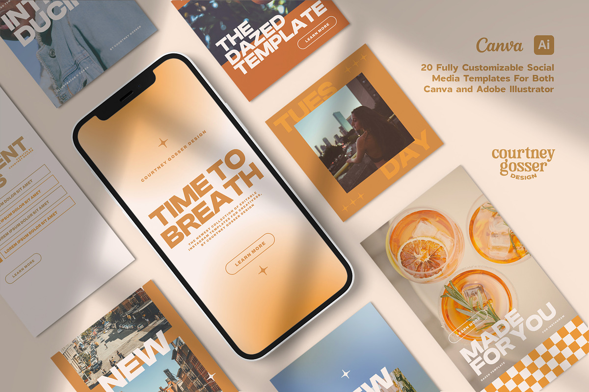 Dazed · Social Media Template Kit, a Social Media Template by Courtney Gosser Design (Photo 3 of 8)