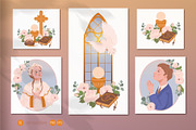 My First Communion. Vector Set, a Seasonal Illustration by Tata Pilip (Thumbnail 2 of 10)