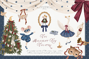 Christmas Theatre Clipart 230+, a Seasonal Illustration by Muse Artist