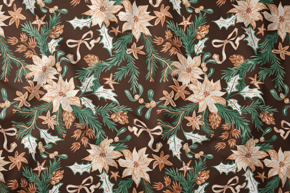 Christmas Botanicals Repeat Print, a Pattern Graphic by SirenaArt (Photo 9 of 21)