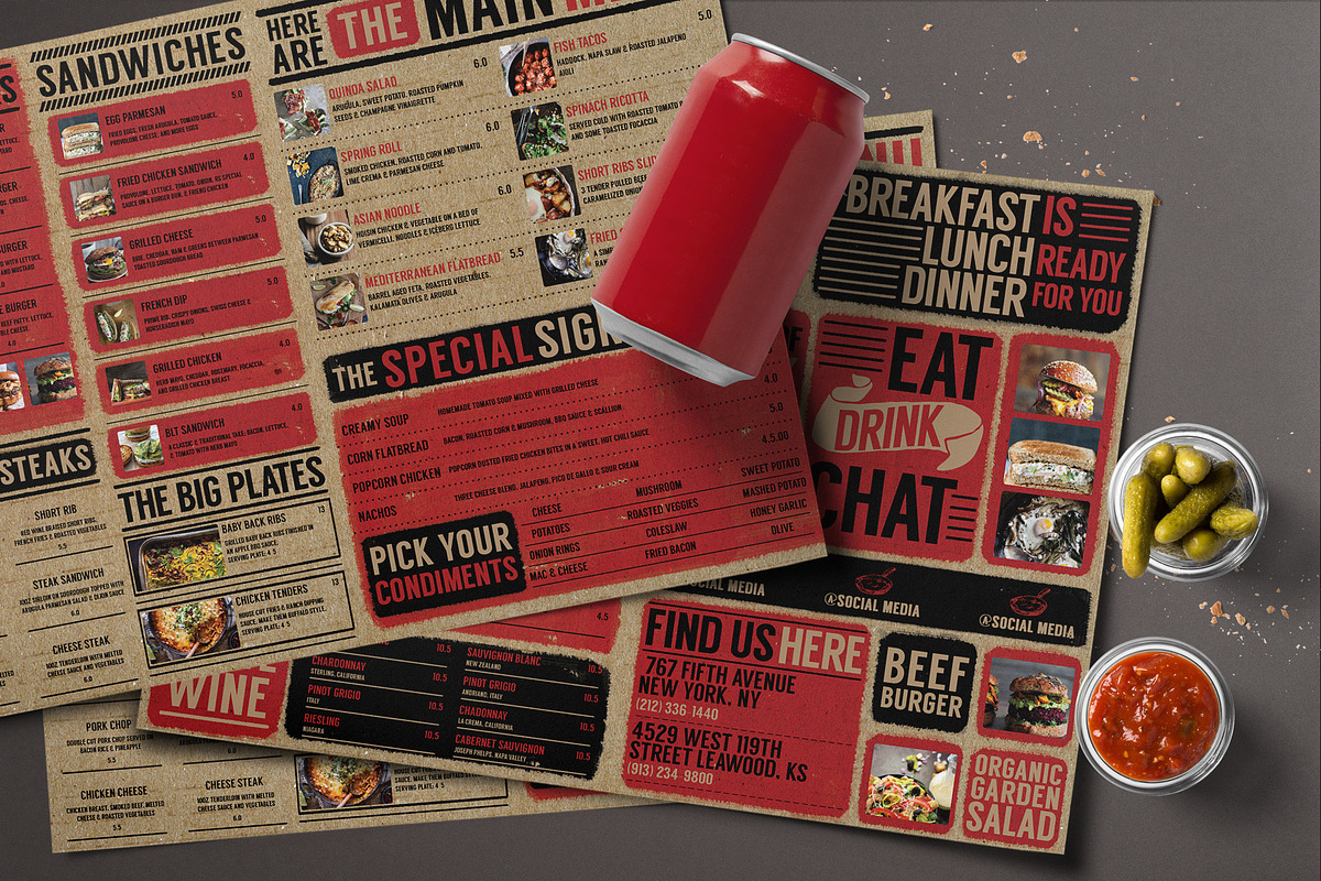 Rustic Cardboard Menu, a Flyer Template by BlueRobinStudio (Photo 3 of 5)