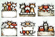 Whimsical Christmas Cats Clipart, an Illustration by Creative Art (Thumbnail 6 of 11)