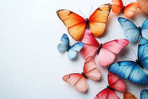 Colorful butterflies of various size, a Photo by Tanuart