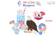 4th of July Mahjong cocktails, a Decorative Illustration by TheHappyGiftArt (Thumbnail 5 of 10)