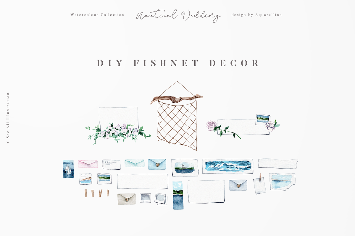 Nautical Beach Wedding Illustrations, a Decorative Illustration by Aquarellina (Photo 26 of 34)