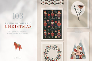 Retro Geometric Christmas set