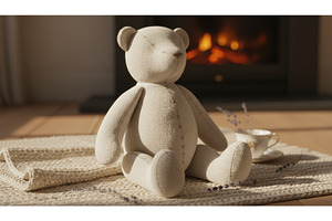 A handmade fabric teddy bear near a, a Background Photo by Igor Tichonow