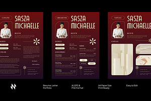 Retro Red Resume Template, a Resume Template by Neermana
