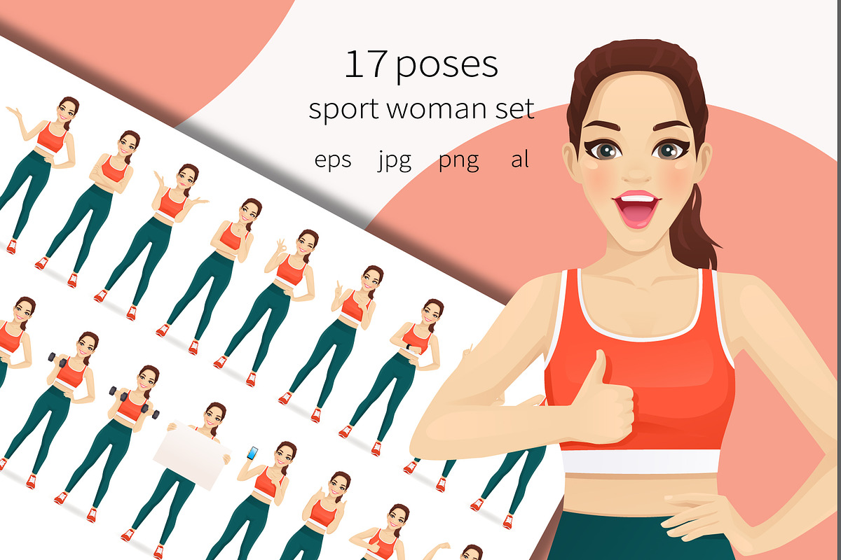 Sport woman kit, a Healthcare Illustration by Volha Hlinskaya (Photo 1 of 3)