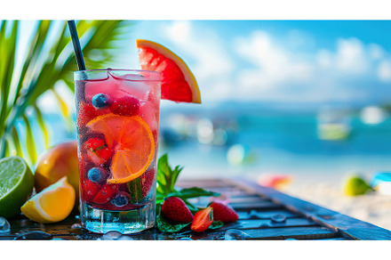 Bright Summer Cocktail with Fresh, a Food & Drink Photo by Lermont51
