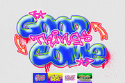 Y2K Neon Graffiti Text Effect, a Layer Style Add-On by Matsero (Thumbnail 1 of 4)