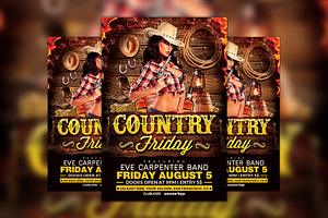 Country Friday Party Flyer Template