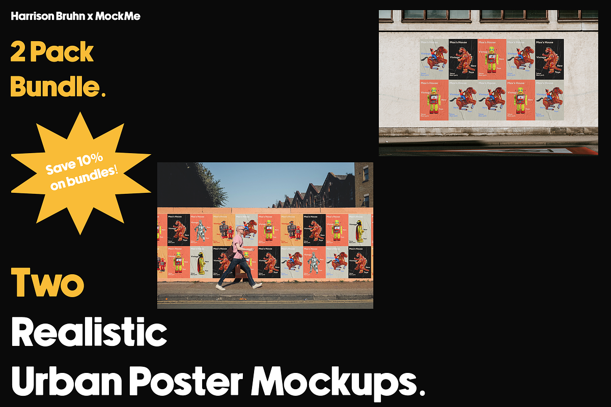Urban Outdoor Poster Mockup Bundle 2, a Poster Template by Harrison Bruhn x MockMe (Photo 1 of 10)