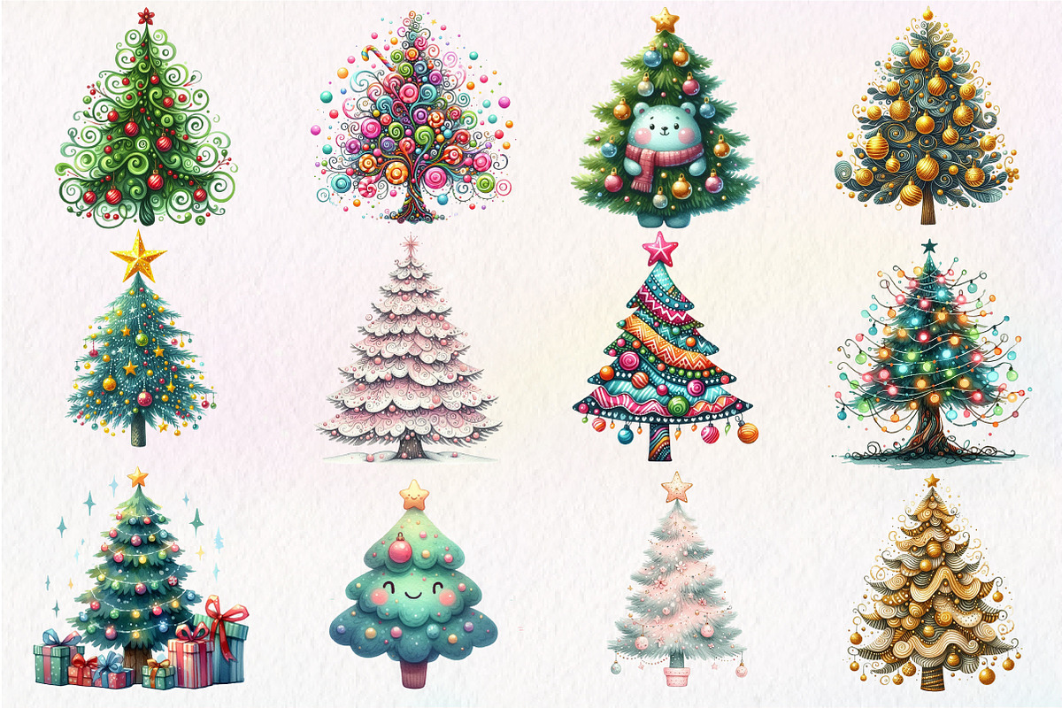 Doodle Christmas Tree Sublimation, an Illustration by Dream Creation (Photo 3 of 5)