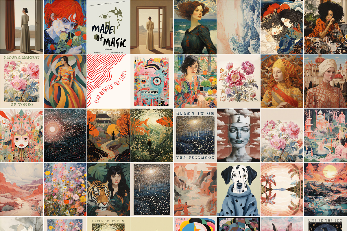 Modern Boho Eclectic Prints, a Background Graphic by Laras Wonderland (Photo 3 of 9)