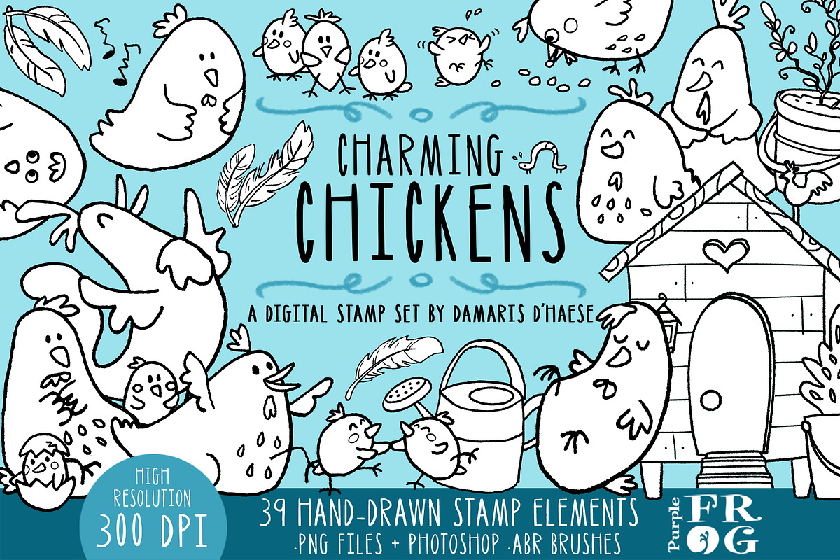Charming Chickens - Stamps / Brushes, an Icon by Purple Frog (Photo 1 of 3)